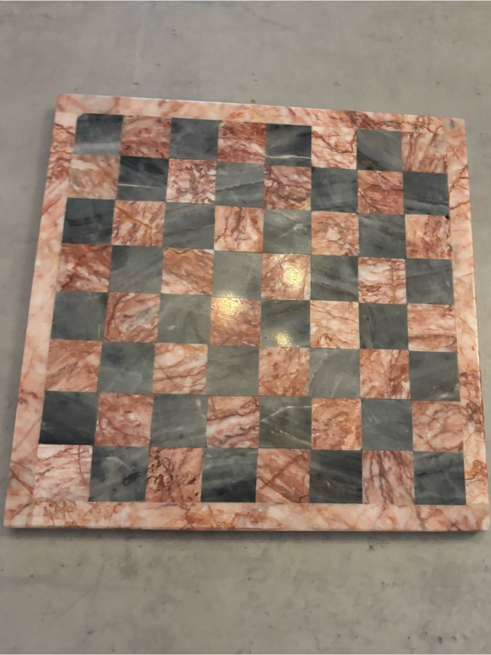 Vintage Marble Onyx Stone Chess Set Mini 8"x8"